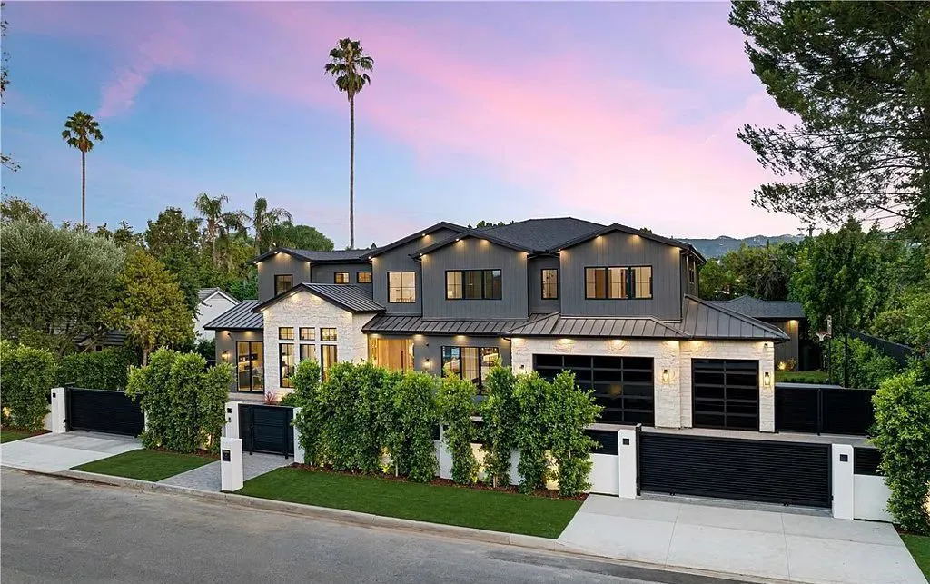 Newly Constructed Modern Farmhouse House in Encino Offers Elegant ...